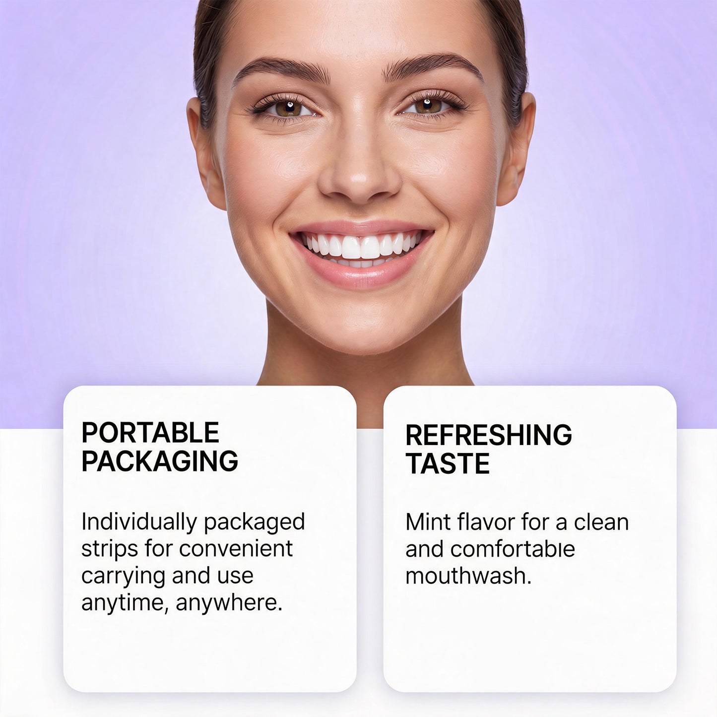 Purple Mouthwash Sachets for Brighter Smile & Fresh Breath