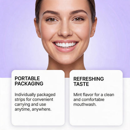 Purple Mouthwash Sachets for Brighter Smile & Fresh Breath