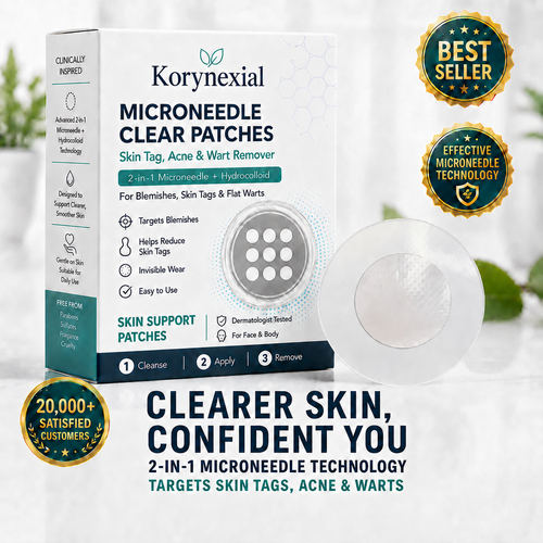 ✨✨Muwix®2-in-1 Microneedle & Hydrocolloid Patch🍀| Removes Raised Moles, Acne, Flat Warts & Skin Tags | Helps Improve Wrinkles, Scars & Blemishes | Invisible Patches for Face & Body