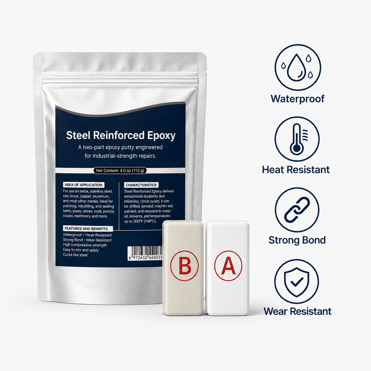 💥SAVE 50% NOW🏠Steel Reinforced Epoxy Repair Putty — Universal Glue for Metal, Wood, Plastic