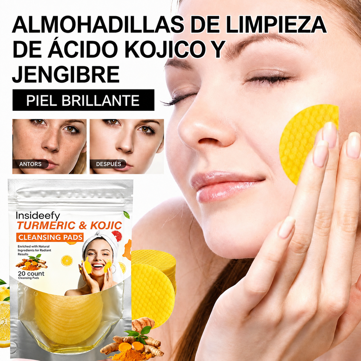 Insideefy Turmeric Kojic Acid Cleansing Pads