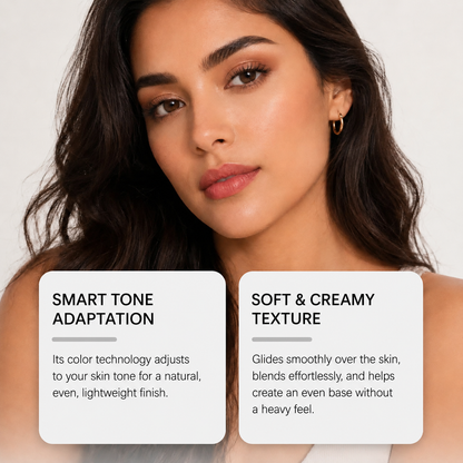 Color-Changing Foundation Stick with Built-In Brush – Smooth Natural Finish