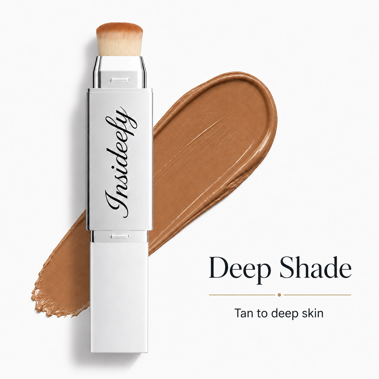Color-Changing Foundation Stick with Built-In Brush – Smooth Natural Finish
