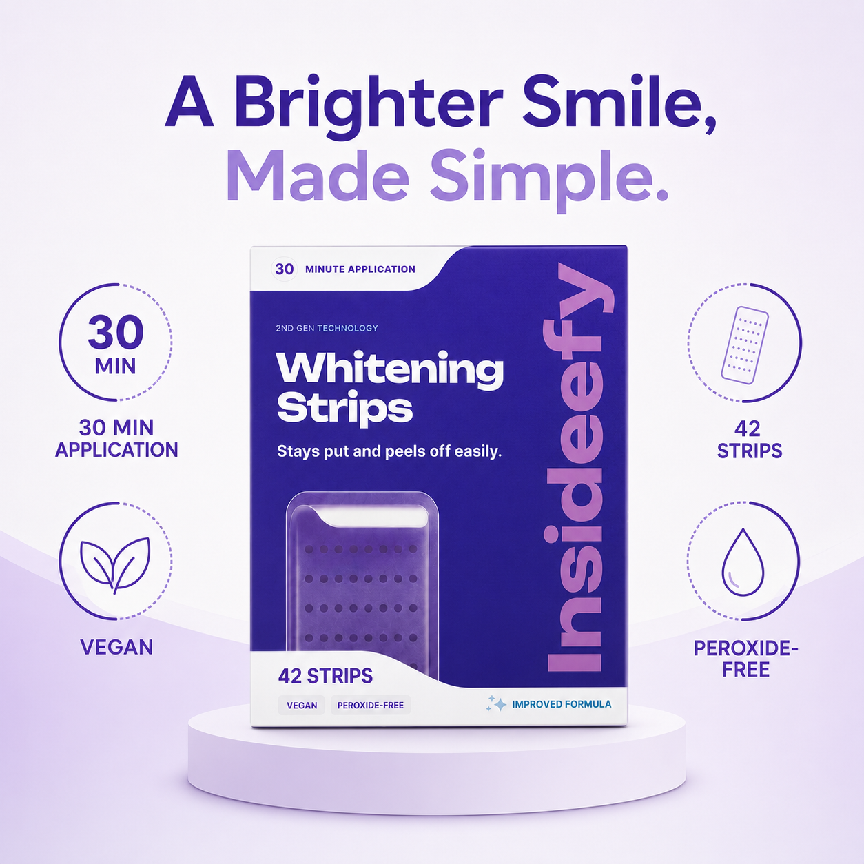 Purple Whitening Strips for a Brighter, Whiter Smile
